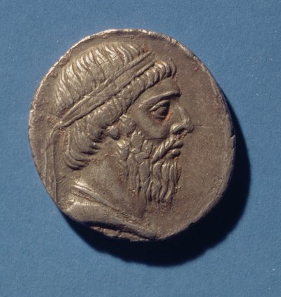 Tetradramma (dritto) di Mitridate I, Re dei Parti (175-138 a.C.) da Persian